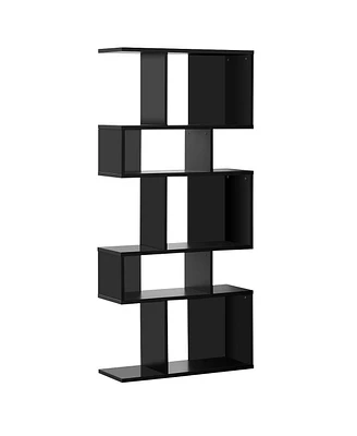 Slickblue 5 Cubes Ladder Shelf Corner Bookshelf Display Rack Bookcase