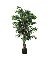 Slickblue 6 Feet Artificial Ficus In/Outdoor Home Tree