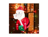 Slickblue 3.3 Feet Lighted Inflatable Santa Claus Broke Out from Window