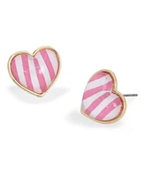 Betsey Johnson Pink Heart Stud Earrings