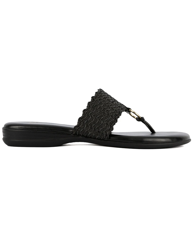 Jones New York Women's Sonal Woven Thong Flat Sandals