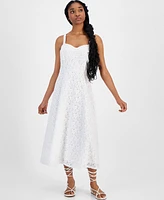 Tinsel Juniors' Lace Sweetheart-Neck Corset Midi Dress