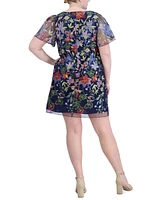 Jessica Howard Plus Size Printed Boat-Neck Shift Dress