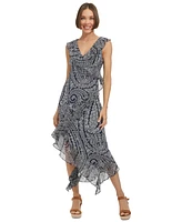 Tommy Hilfiger Women's Floral-Print Ruffled Midi Dress