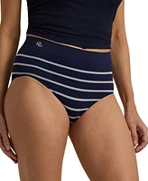 Lauren Ralph Seamless Striped Jersey High-Rise Brief Underwear, 4L0094