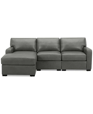 Radley 3-Pc. Leather Modular Chaise Sectional, Created for Macy's