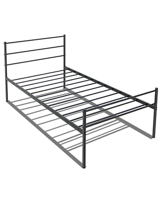 Slickblue Metal Bed Frame Platform with Headboard