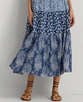 Lauren Ralph Women's Patchwork Floral A-Line Skirt