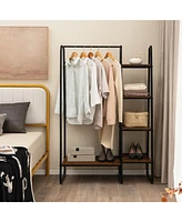 Slickblue Clothes Rack Free Standing Storage Tower with Metal Frame