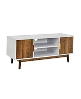 Slickblue 2 Door Tv Stand with 2 Cabinets and Open Shelves for Tvs up to 50 Inch TV
