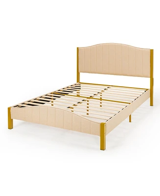 Slickblue Upholstered Bed Frame with Quilted Headboard