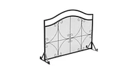 Slickblue Single Panel Fireplace Screen Free Standing Spark Guard Fence