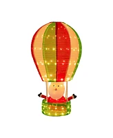 Slickblue 4.5 Feet Christmas Santa Claus with Hot Air Balloon