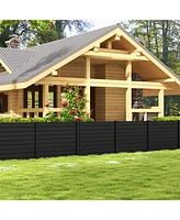 Slickblue Outdoor Pvc Privacy Screens Fence Panels with 20 Inch Long Stakes