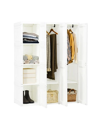 Slickblue Foldable Closet Clothes Organizer with 12 Cubby Storage