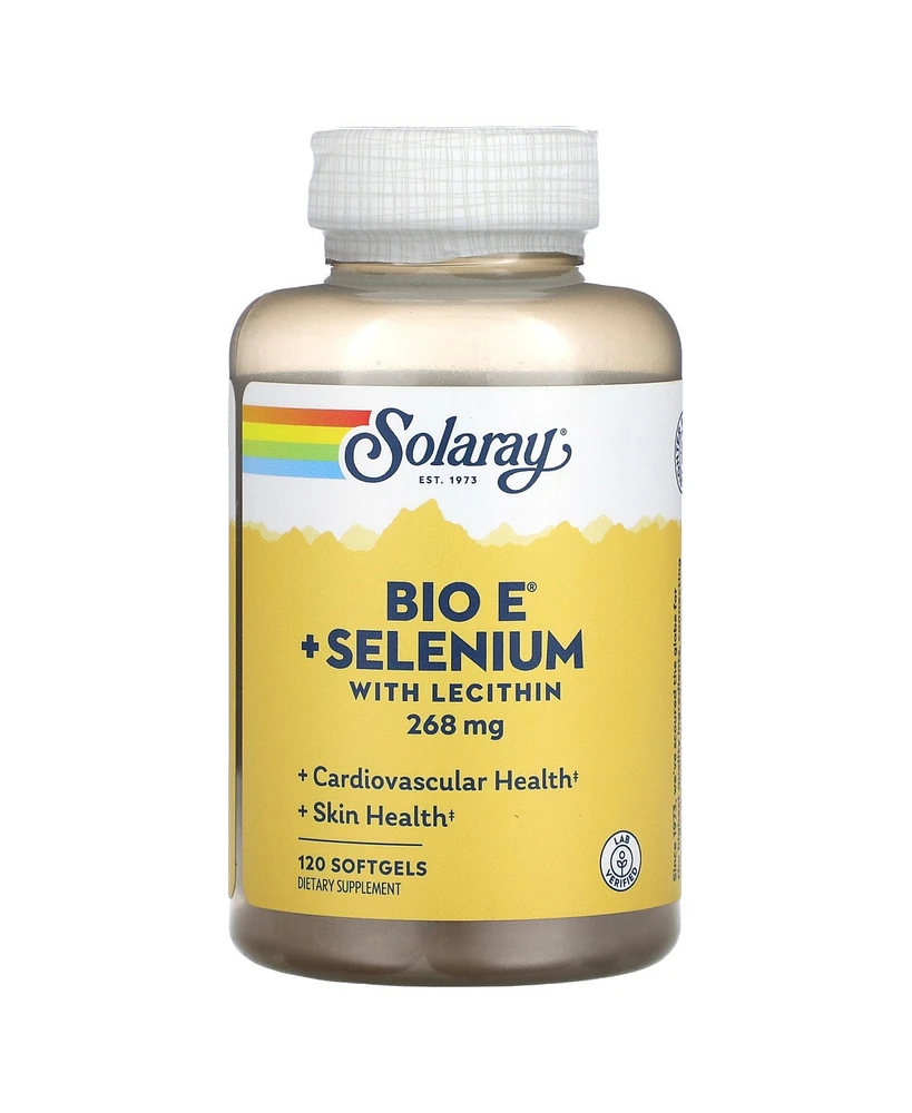 Solaray Bio E + Selenium with Lecithin 268 mg - 120 Softgels (134 mg per Softgel) - Assorted Pre