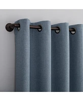 Sun Zero Channing Grid Texture Blackout Grommet Curtain Panel, 63" x 50"