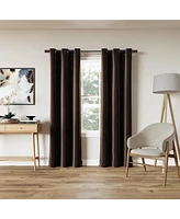 Cascade Pleated Velvet Blackout Grommet Curtain Panel