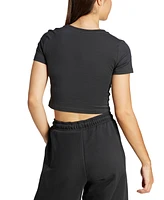 adidas Women's Essentials 3 Stripes Cropped "Baby" T-Shirt