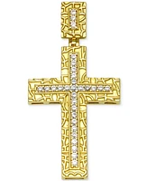 Men's Diamond Textured Cross Pendant (1/4 ct. t.w.) in 10k gold