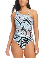 Beyond Control Women's Printed One-Shoulder One-Piece Swimsuit