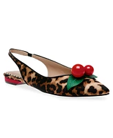 Betsey Johnson Women's Junniper Cherry Detailed Slingback Flats