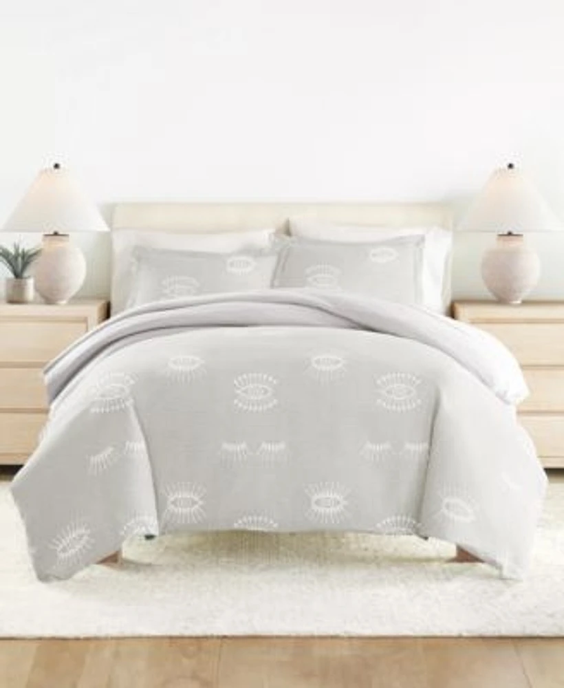 Kaycie Gray Evil Eye Printed Duvet Cover Sets