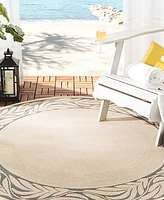 Safavieh Courtyard CY1551 Sand and Gray 6'7" x 6'7" Round Outdoor Area Rug