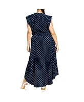 City Chic Women's Fresh Spot Maxi Dress