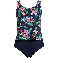 Lands' End Plus Chlorine Resistant One Piece Scoop Neck Fauxkini Swimsuit