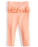 First Impressions Baby Girls Ribbed Ruffled-Back Leggings, Created for Macy's