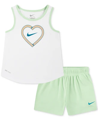 Nike Toddler Girls 2-Pc. Happy Camper Tank Top & Mesh Shorts Set