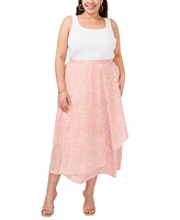 Vince Camuto Plus Size High-Low Crossover Midi Skirt