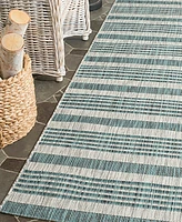 Safavieh Courtyard CY8062 Grey and Blue 2'3" x 8' Runner Outdoor Area Rug