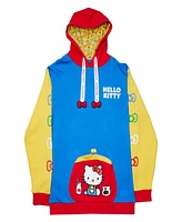 Unisex Loungefly Blue/Yellow Hello Kitty 50th Anniversary Color-Block Pullover Hoodie