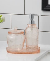 Lavender and Sage Blush Glass 3-Pc. Bathroom Accessory Set