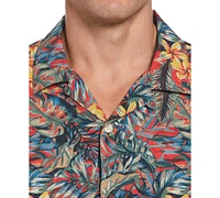 Perry Ellis Men's Short Sleeve Button-Front Tropical Camp Shirt