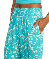 Roxy Juniors' Tropical Rhythm Drawstring Wide-Leg Pants