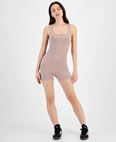 Hippie Rose Juniors' Seamless Square-Neck Romper