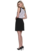 Karl Lagerfeld Women's Faux-Front-Zipper Mini Skirt