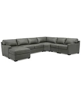 Radley 148" 5-Pc. Leather Wedge Modular Chase Sectional, Created for Macy's