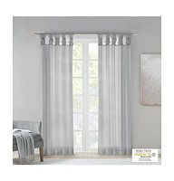 Madison Park Ceres Twist Tab Voile Sheer Window Curtain Pair, 50"W x 95"L, 2 Pack