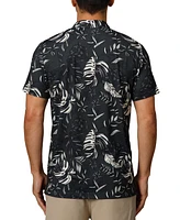 Reef Men's Stillman Short Sleeve Button-Placket Printed Polo Shirt