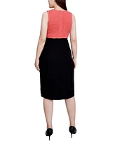 Ny Collection Petite Lace-Detail 2 Piece Textured Knit Dress Set
