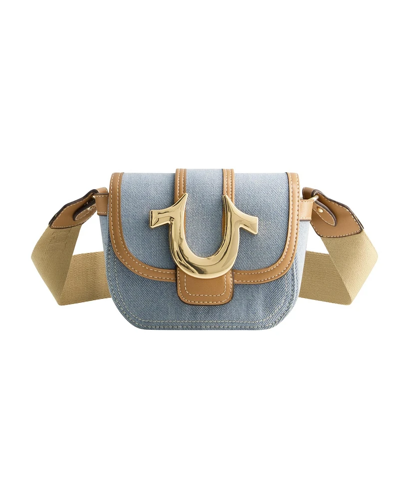 True Religion Mini Flap Denim Crossbody