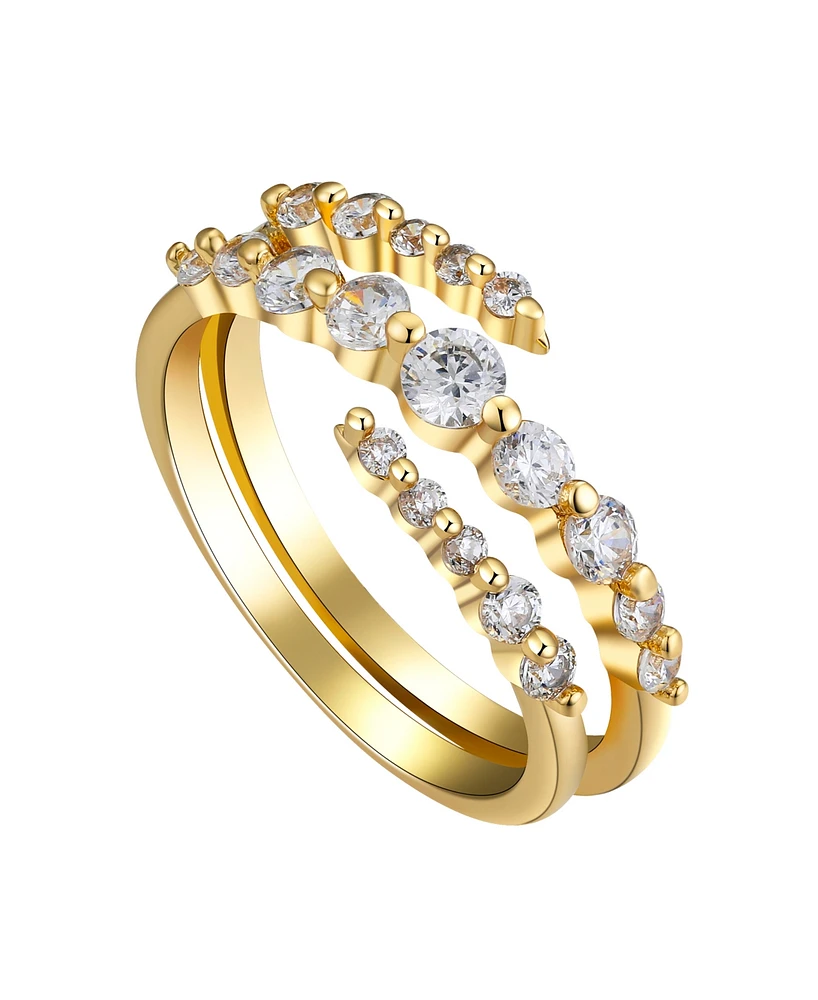 Unwritten Cubic Zirconia Spiral Ring