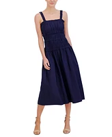 Eliza J Women's Cotton Smocked-Bodice Midi Sun Dress