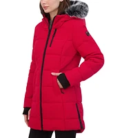 Nautica Women's Faux-Fur-Trim Hooded Puffer Coat