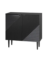 Hulala Home Halprin Modern Elegance Accent Cabinet with Wooden Legs