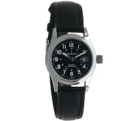 Peugeot Women s Black Nurses Sport Calendar Wrist Watch with Black Leather Strap